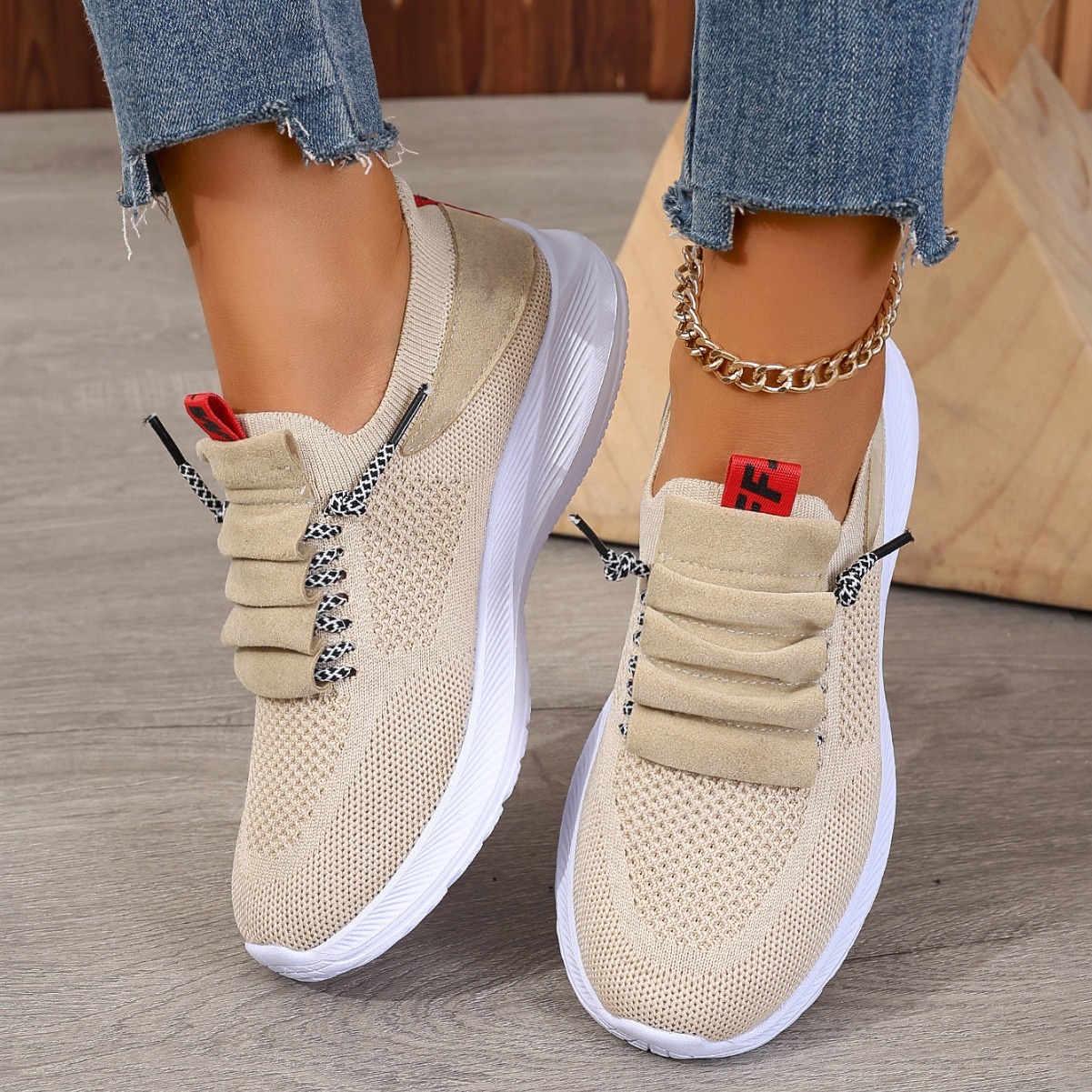 Casual Sneaker Non-slip Wear-resistant Flat Heel Round Toe Running Shoes