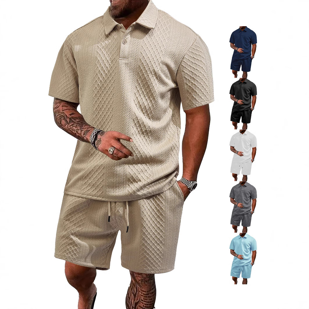 Figured Cloth Men's Casual Thin Short Sleeve Suit - Image 5