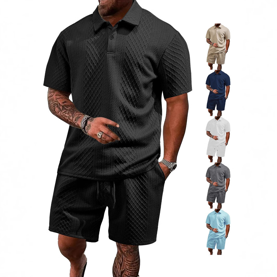 Figured Cloth Men's Casual Thin Short Sleeve Suit - Image 7